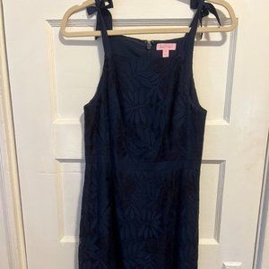 Lilly Pulitzer Navy Blue Lace Dress | US 4